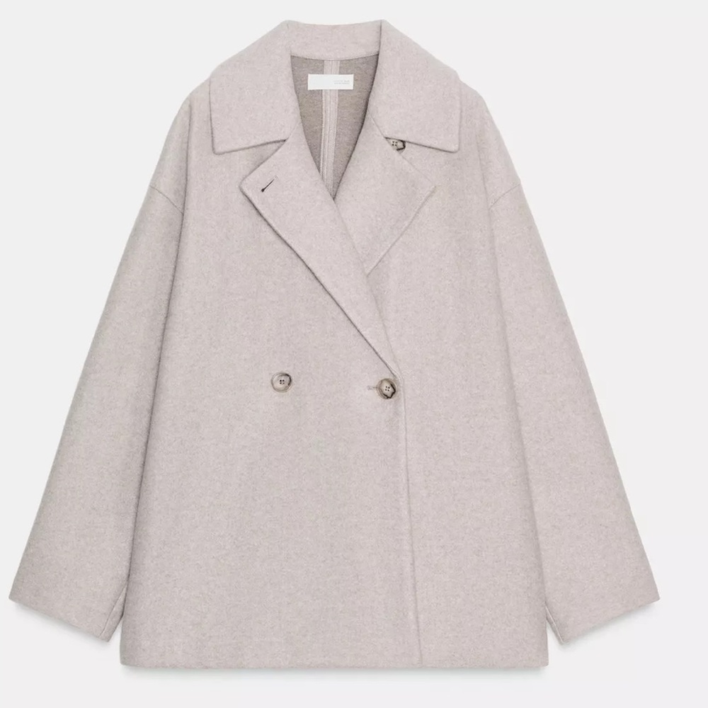 Zara Women's Light Taupe Pea Coat